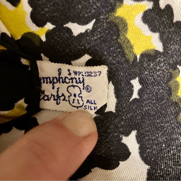 Vintage Symphony Abstract Patterned Silk Scarf - Picture 3 of 3